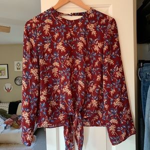 Madewell bell sleeve floral top size M